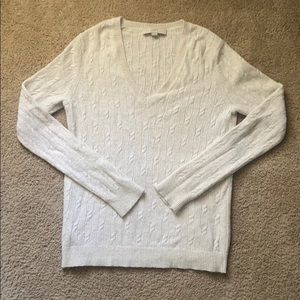 Sparkly Loft V-neck Cable-Knit Sweater